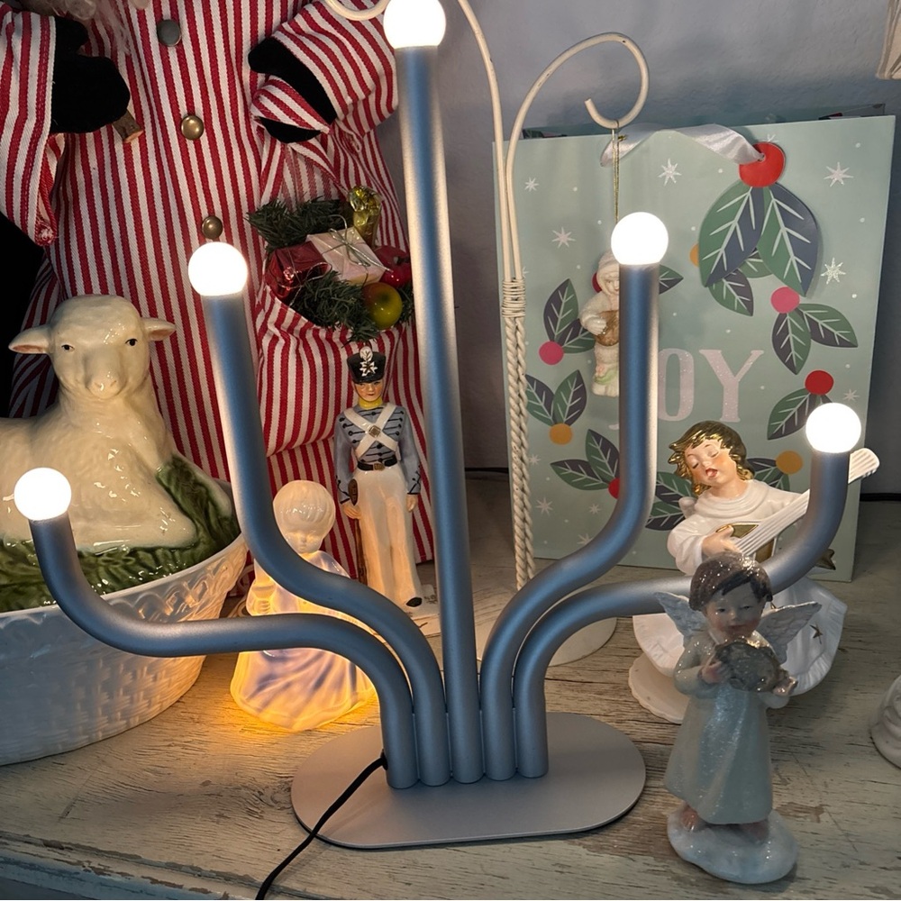 LAMP Silver Multi-Arm IKEA candelabra Christmas Hanukkah 🕎 decor nwt in box 💡